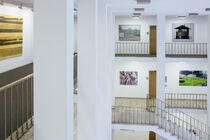 An den Wänden des Altbaufoyers hängen zahlreiche Kunstwerke sächsischer Kunstschaffender.
