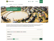 Ein Screenshot der Website des Sächsischen Landtags mit der Abgeordnetensuche 